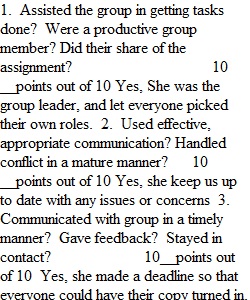 Group Member Evaluation